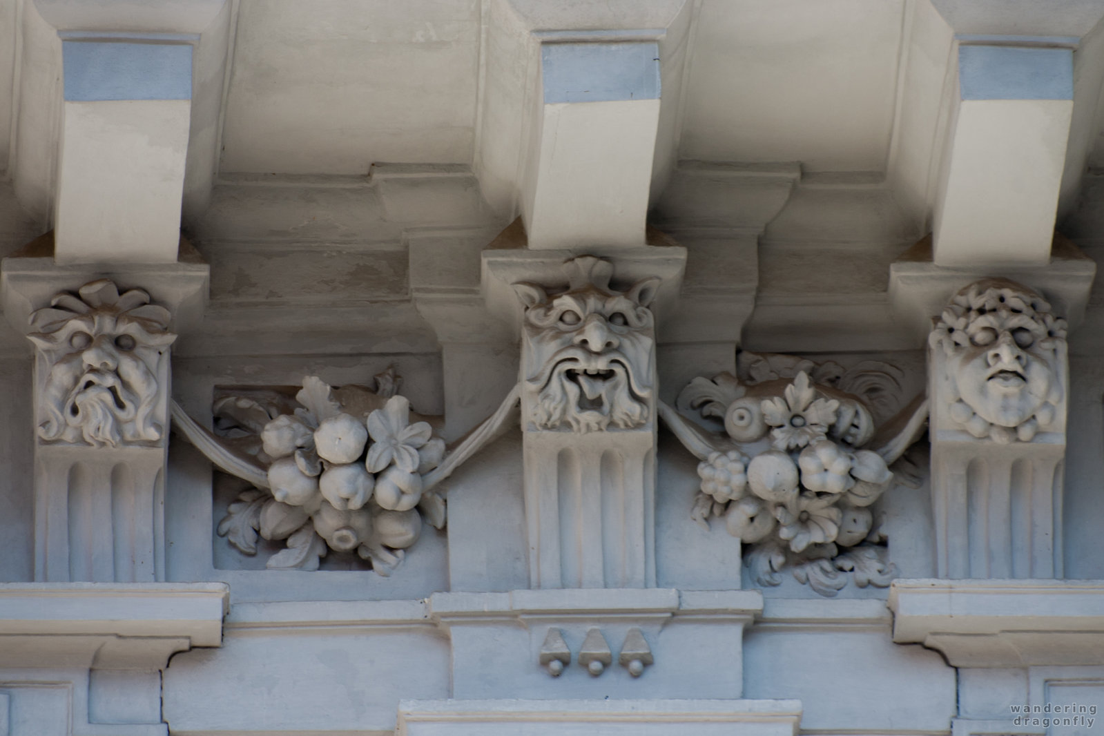 Dramatic faces -- sculpture, stonework