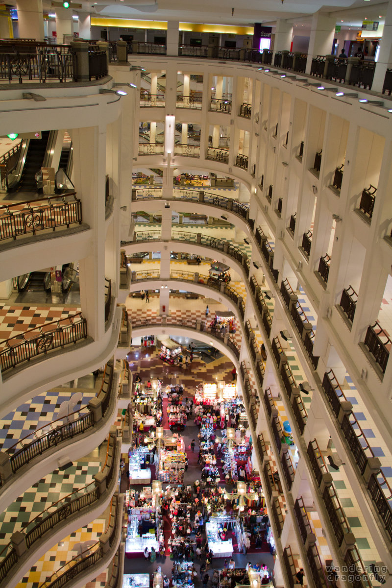 Looking down -- shopping center