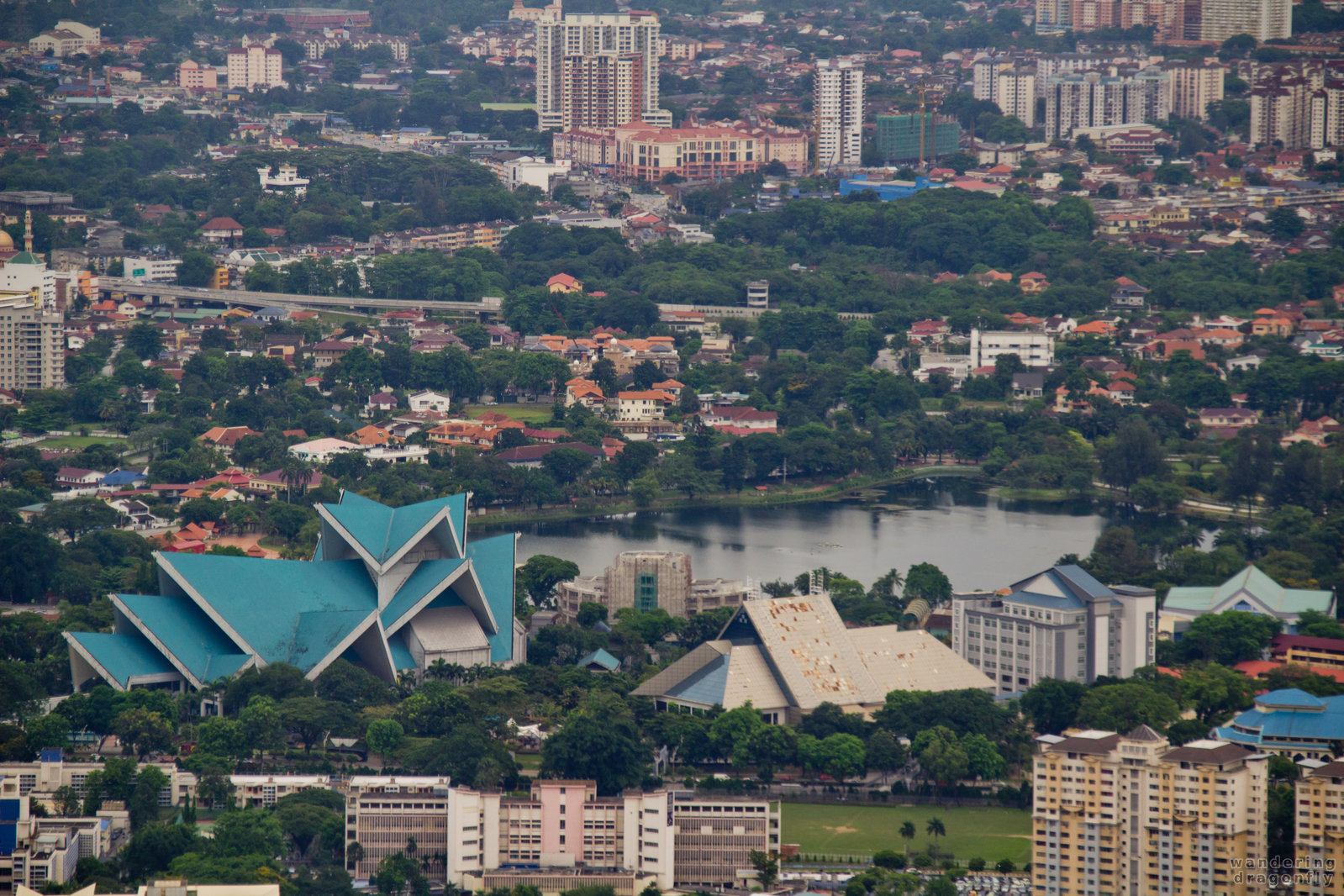 The view of Titiwangsa from the tower -- city, lake, park, vista