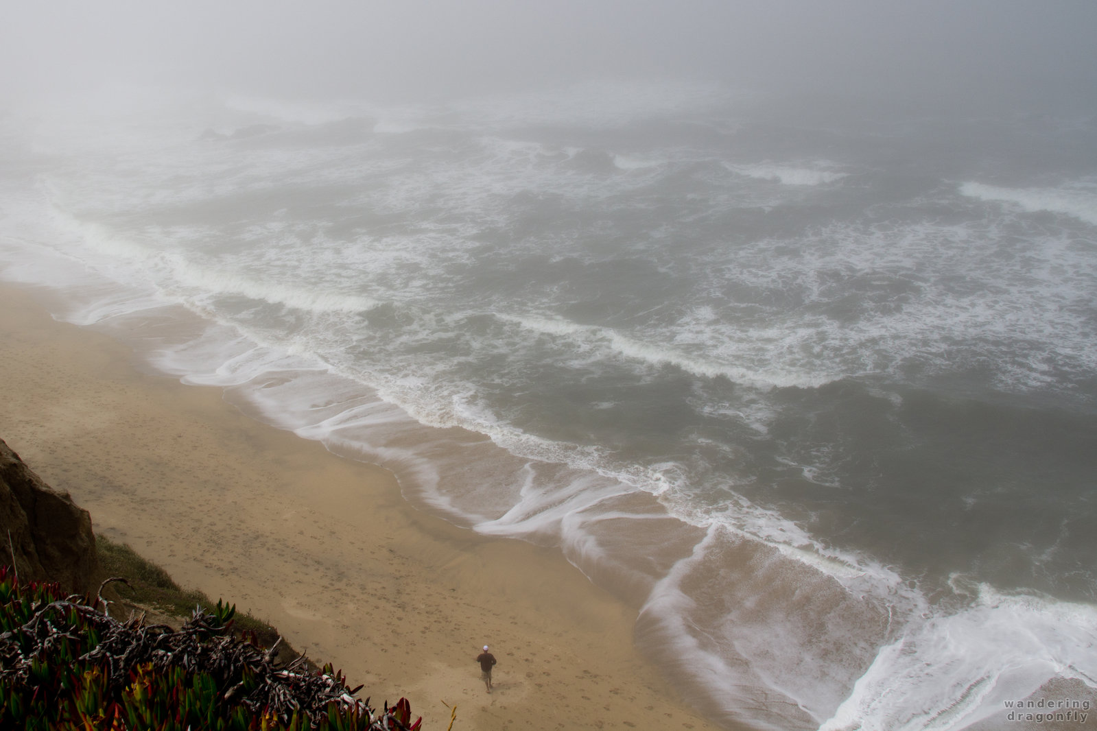 Refreshing hiking on the beach -- beach, hiker, ocean, sand