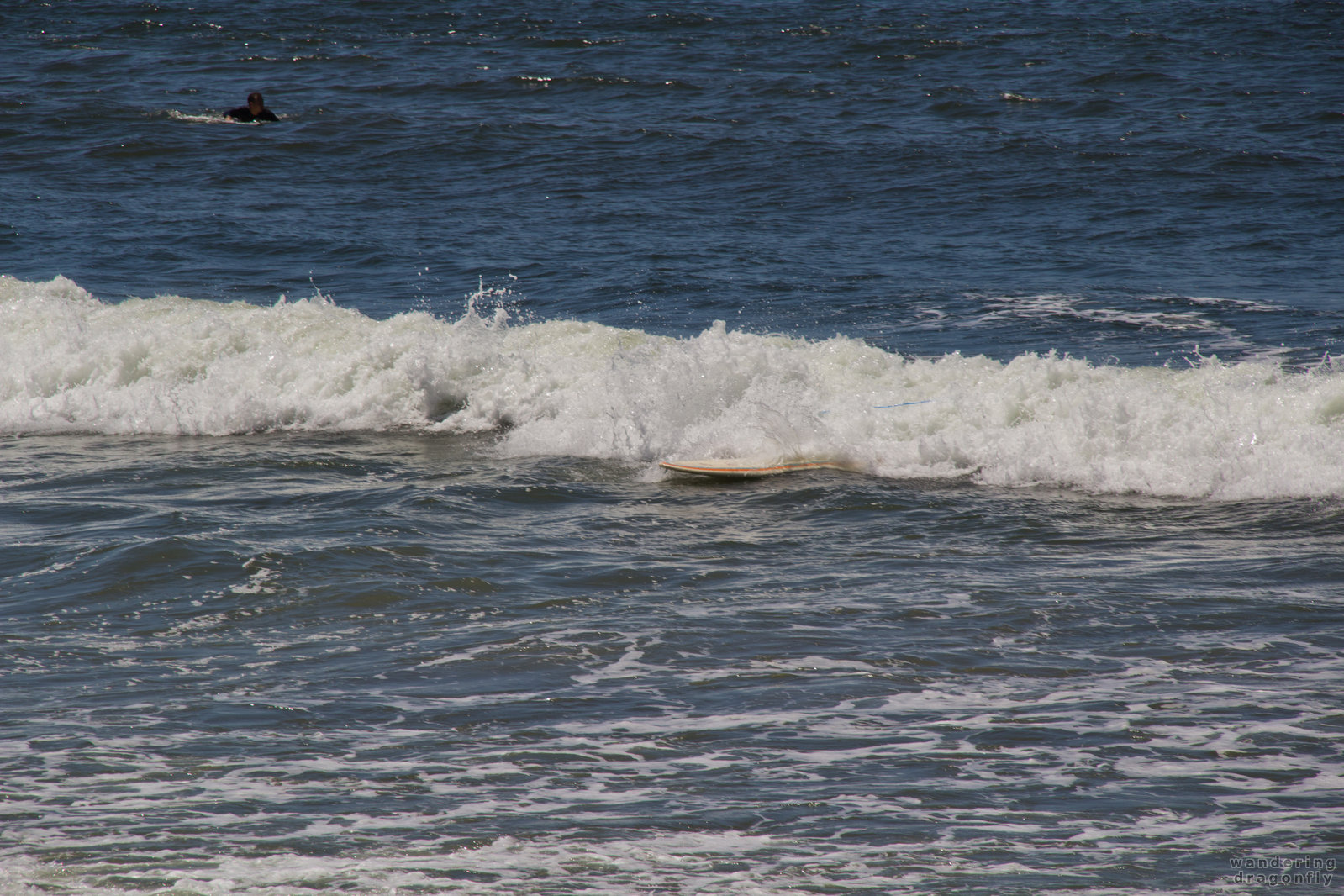 Where did the surfer go? -- ocean, surfer, wave