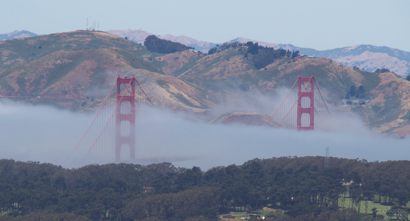 Golden Gate Bridge in fog -- bridge, fog