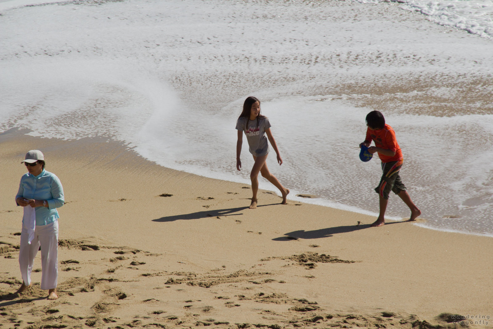 Children playing on the beach -- boy, children, girl, ocean, playing, sand, water