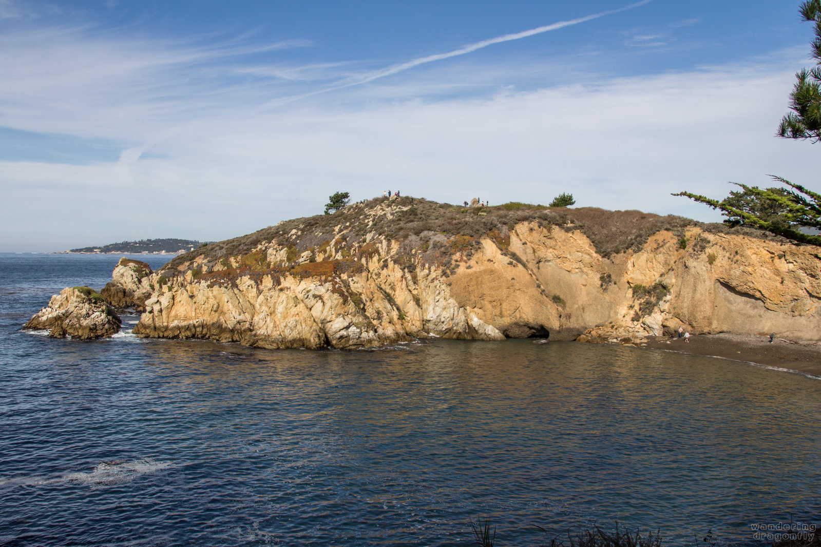View of Granite Point from Coal Chute Point -- cliff, ocean, rock, sky, water