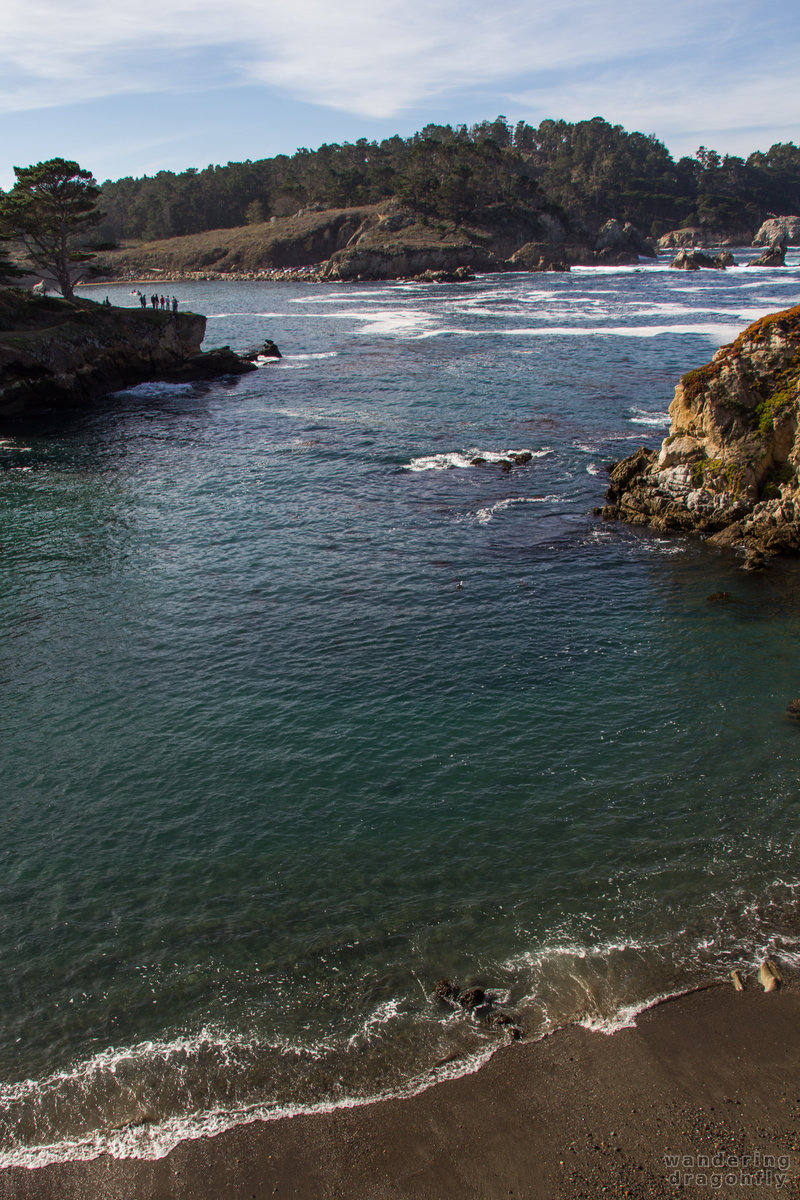 View from The Pit -- cliff, cove, ocean, rock, shore, water