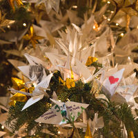 The Tree of Hope has thousands of origami paper cranes bearing wishes from around the world, from the likes of President Obama and Jane Goodall to anonymous schoolkids.