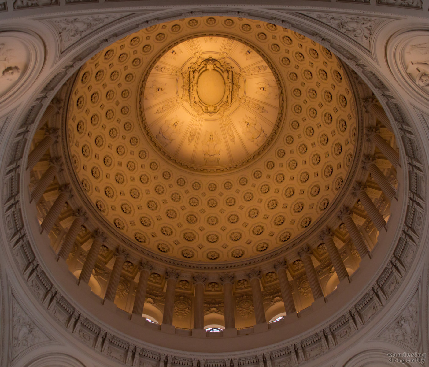 Dome of the San Francisco City Hall -- dome, pillar, relief