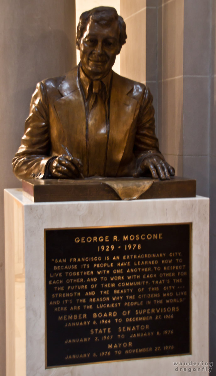 Sculpture of George R. Moscone in the City Hall -- statue