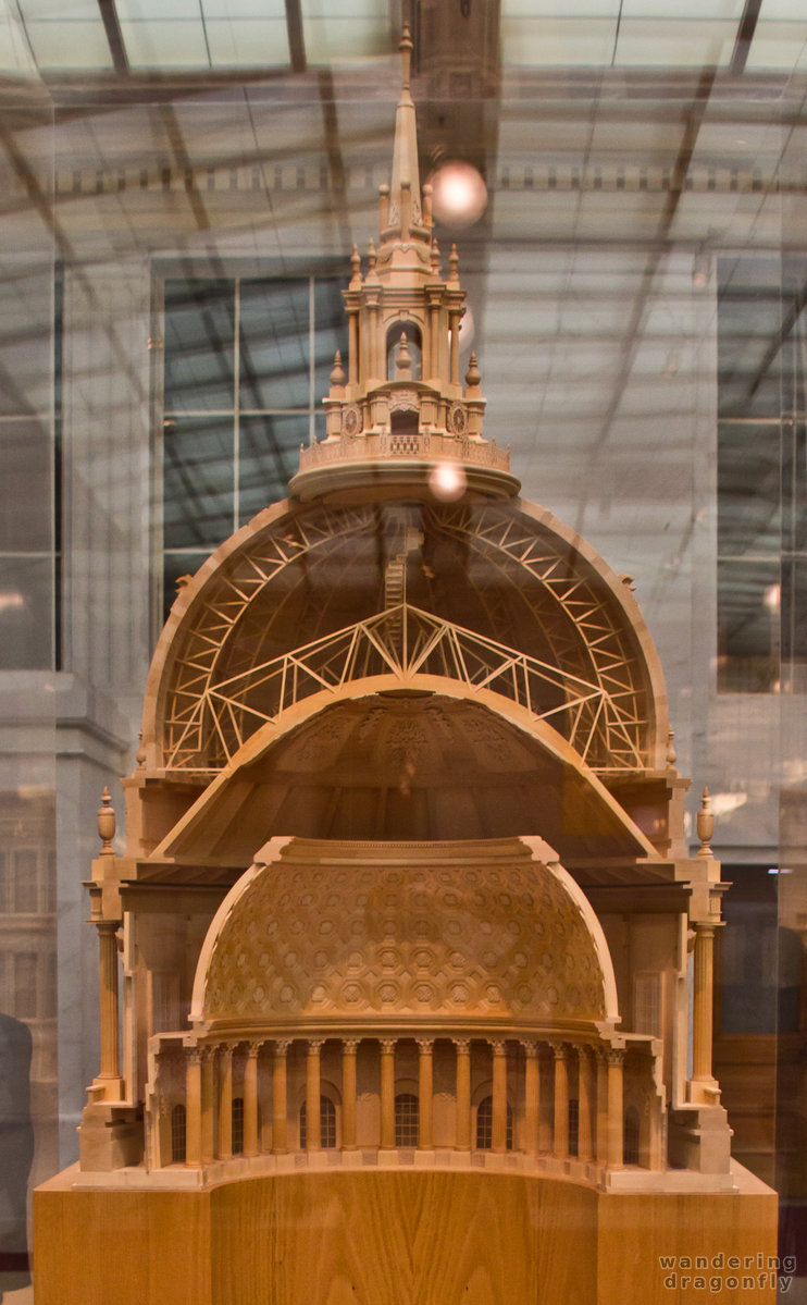 The mock-up of the triple buildup of the City Hall's dome -- dome