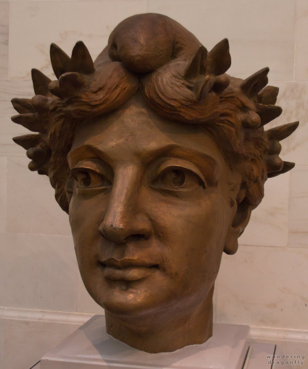 The head of The Goddess of Progress -- art, sculpture