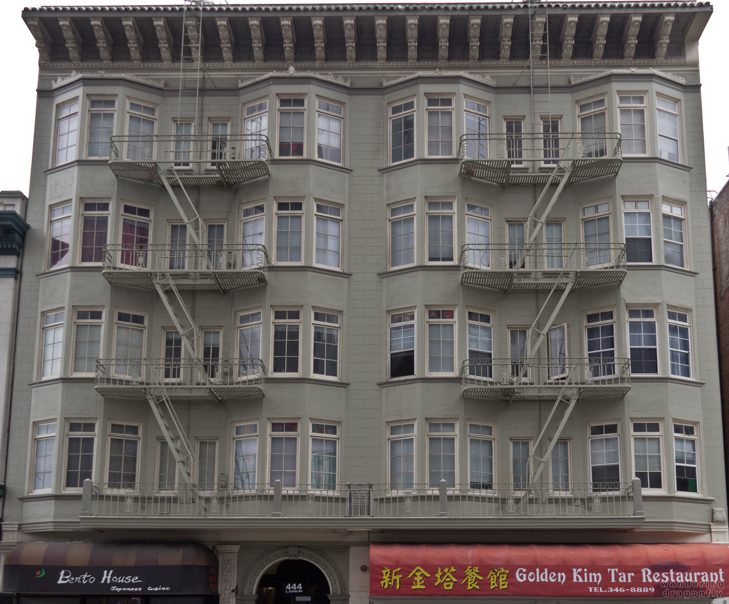 Typical American style fire escapes -- fire escape, house