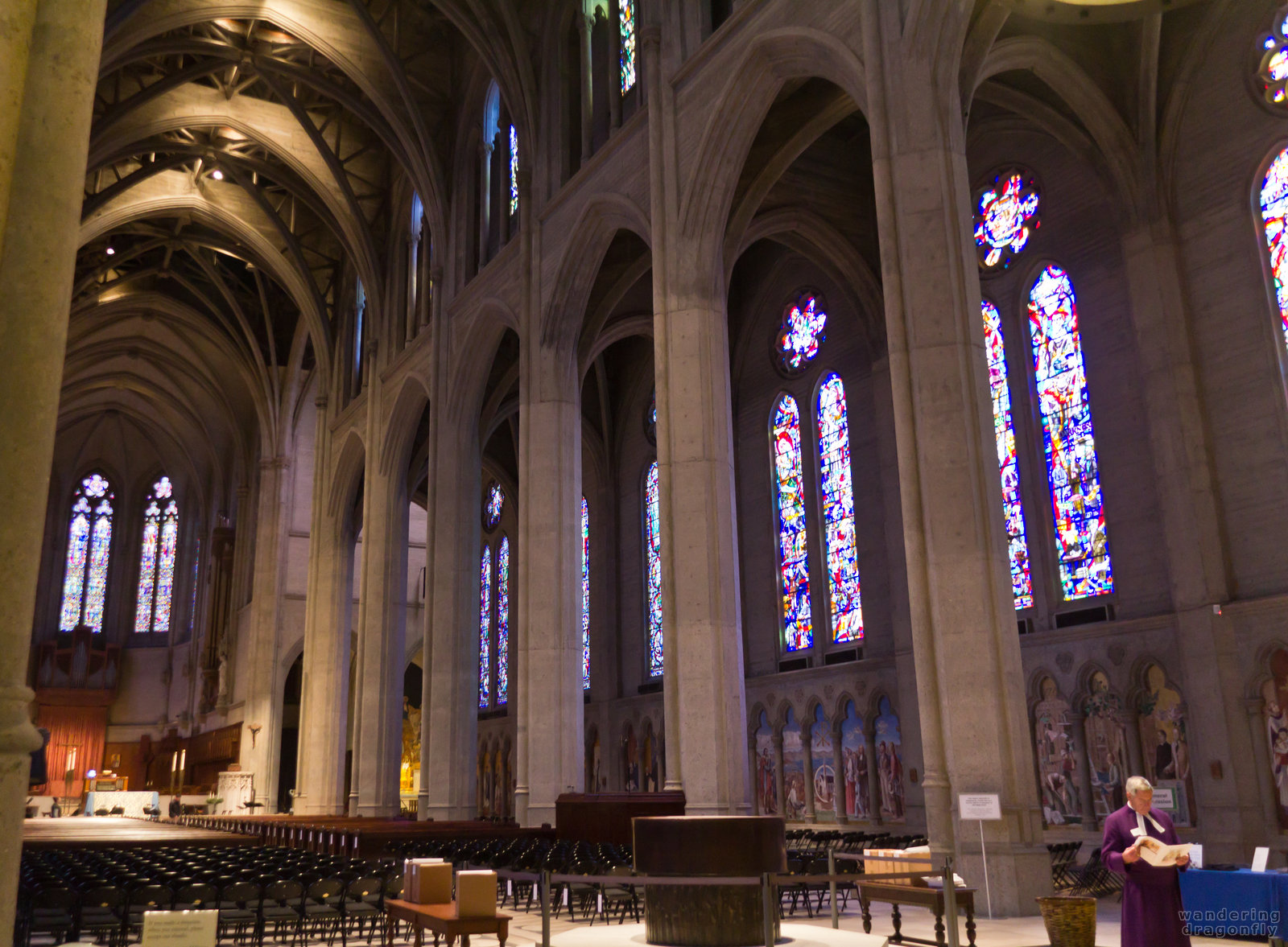 Getting ready for a concert inside the Grace Chatedral -- christian temple