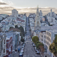 As seen from the Telegraph Hill in the late afternoon.
