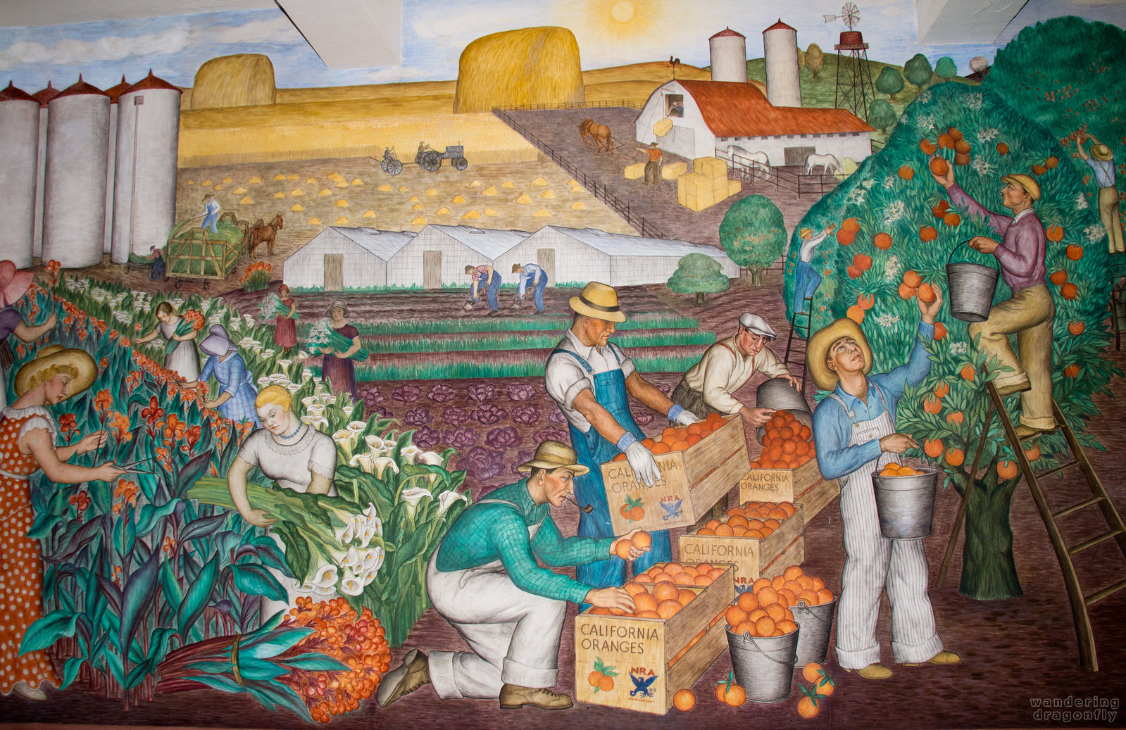 Rural mural in Coit Tower -- art, mural