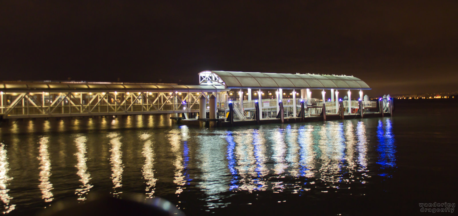 Pier in the dark -- night, pier, water